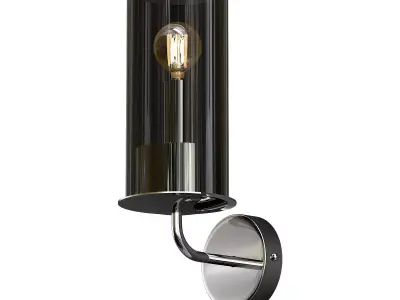 licia chrome wall light with glass shade 3D model