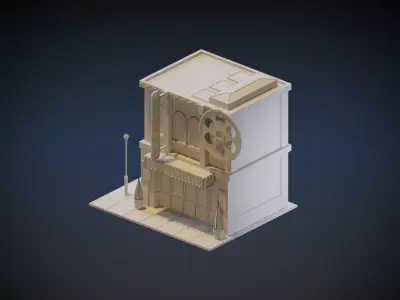 Stylish Cinema  Low-poly 3D model