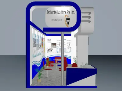 This is a 3d exhibition stall model 3D model