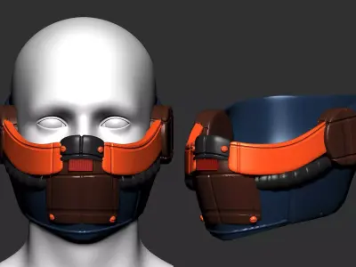 gas mask helmet scifi high poly sculpt  ver4  3d printable  3D model