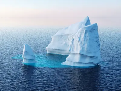 Iceberg floating in ocean Low-poly 3D model