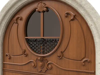 Entrance classic door 38 3D model