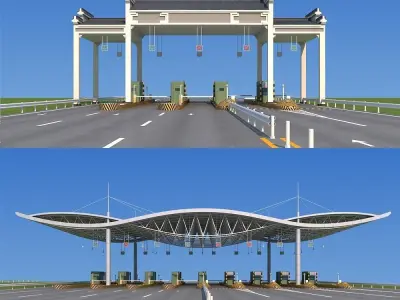 Highway toll station 3D model