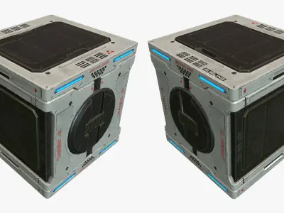 Sci Fi Boxes Low-poly 3D model purchase