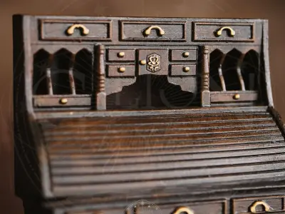 VINTAGE ROLL TOP DESK - VICTORIAN ANTIQUE 3D print model