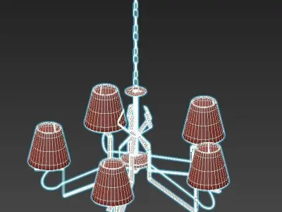 vitaluce-v4562-1-5 light chandelier with shades 3D model