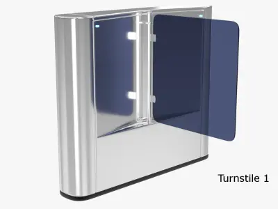 Turnstiles Collection stainless steel turntable with door 3D model