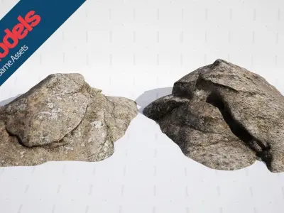 Unimodels Mountain Rocks Vol 1 and 2 Low-poly 3D model