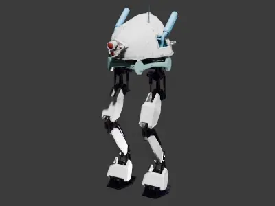 Animated robot leg 3D model