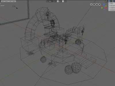 Creepy Well Altar Animated Low-poly 3D model