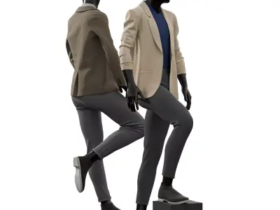 Showcase for man Clothing Low-poly 3D model