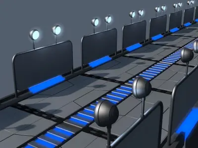 Sci Fi Bridge 3D model shop