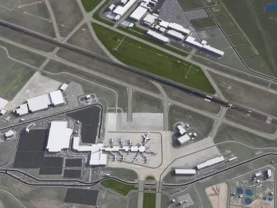 Little Rock Bill and Hillary Clinton - National Airport - LIT Low-poly 3D model