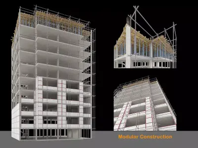 Modular Construction Site Low-poly 3D model