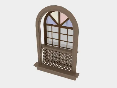 Pavilion Window 6 Low-poly 3D model
