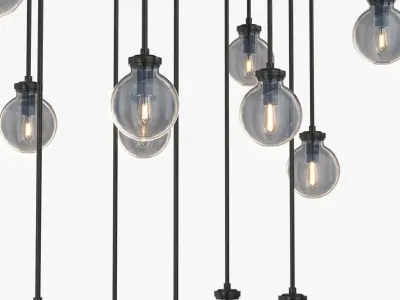 Pearl Linear Chandelier 36in 3D model