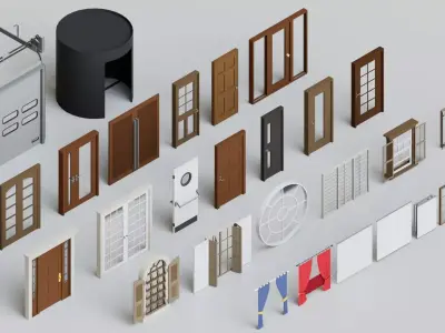 30 Doors and Windows Mega Pack Collection 3D model