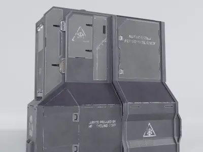 Cyberpunk City Assets - 02 The Recycling Station Low-poly 3D model