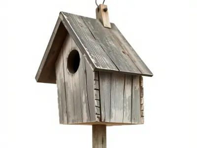 Weathered Wooden Birdhouse Model Pack Low-poly 3D model