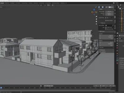 Japanese Street Low-poly 3D model