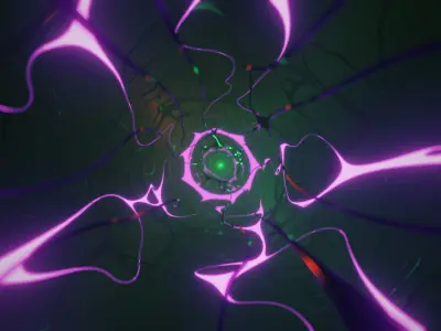 Cyberpunk sci-fi Tunnel VJ loop 3D model