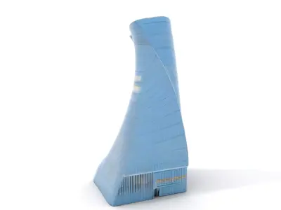 Twisted Glass Tower model pack Low-poly 3D model