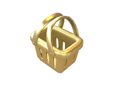 Shopping Basket Icon v1 006 Low-poly 3D model