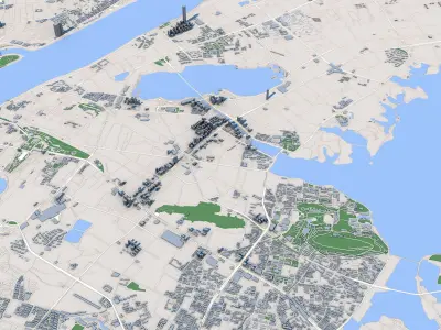 Wuhan City China 3D model