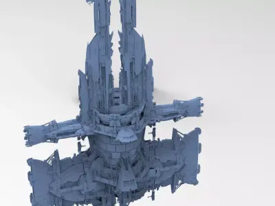 Halo Forerunner Inspired Energy Pilon Generators 2 versions 3D model