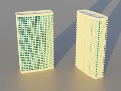 Low Poly Buildings Pack Vol-1 - Game Ready - PBR Low-poly 3D model