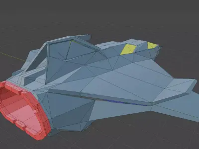 starship with 2 decks interior mechanics 3D print model