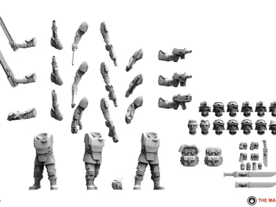 Universal Guard - Infantry Sergeant Builder 3D print model