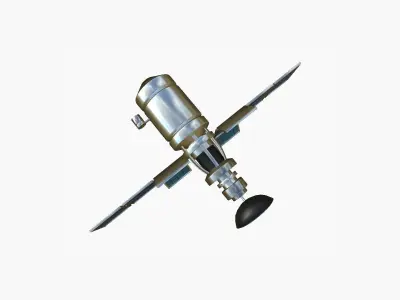 Satellite A08 Aluminum - SciFi Space Design Low-poly 3D model