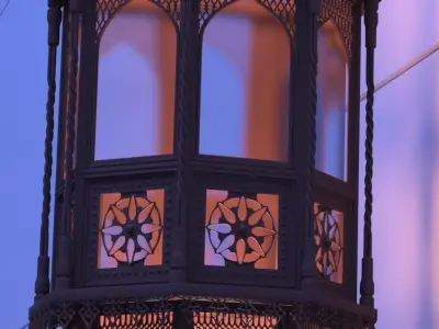 Lantern moroccan hanging on wall 3D model