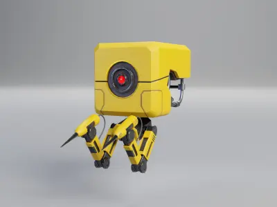 Game ready Robot Welder Low-poly 3D model
