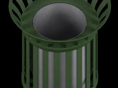 Trash can Low-poly 3D model