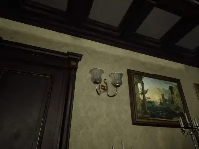 Wall Lamp Low-poly 3D model