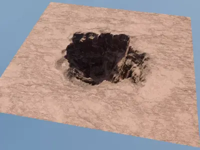 Sinkhole- deep pit - terrain model 3D model