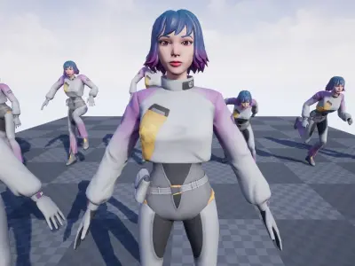 Sci-fi Girl Mira  Low-poly 3D model