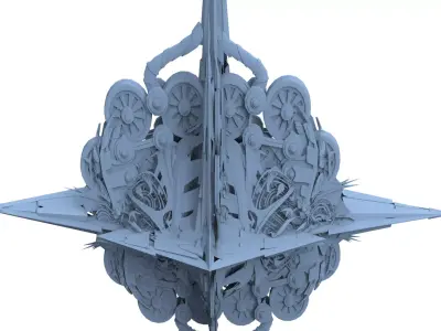 Ivy Tortoise Steampunk ship 13  3D model