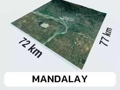 Mandalay Myanmar City Landscape 3D Model 3D model