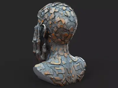 Cyberpunk Head High Detail 3D model