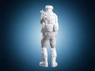 Cold War Soviet Soldier Rifle Miniature 3D print model