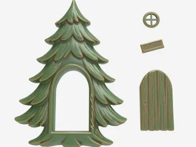 Fairy Christmas House Tree Functional Fantasy Model CNC 3D Print 3D print model