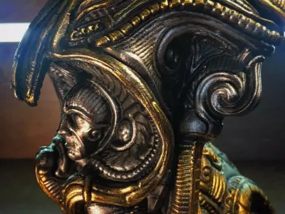Stasis bronze statue on wooden table 3D print model