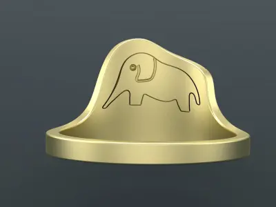 Ring with Python and Elephant  LittlePrince cnc model or    3D print model