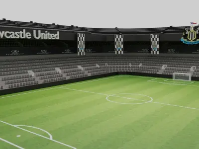 Newcastle United Football Stadium Low-poly 3D model