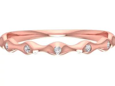 Solitaire Women Light Weight Band Ring 3D print model 7