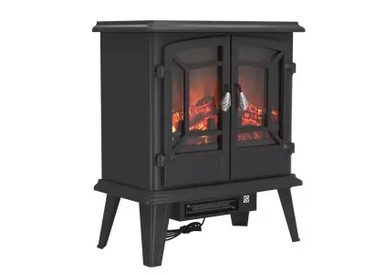 Vintage Electric Fireplace Stove 3D Model 3D model