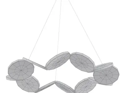SAMARA gold pendant light with four circles hanging from it 3D model